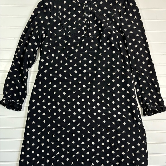 J.Crew Collection Star Dress Silk Ruffle Black White Womens Size 4 - Picture 8 of 16